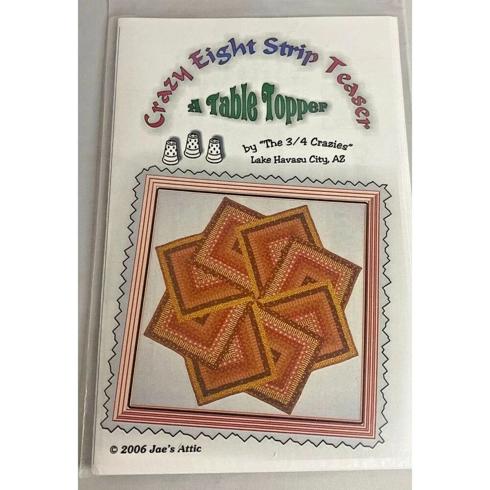 #8065 Crazy Eight Strip Teaser A Table Topper Sewing Pattern Size 44 x 44